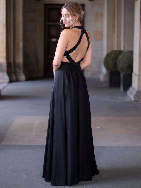 Satinkleid Thalea, schwarz