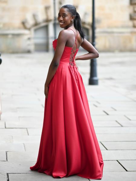 Satinkleid Isabella, rot