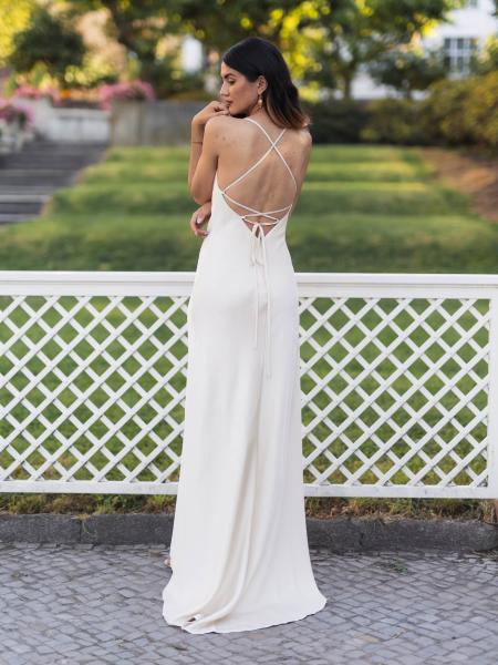 Satinkleid Celine, cremé