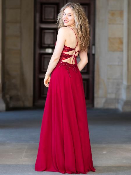 Abendkleid Iselda, weinrot