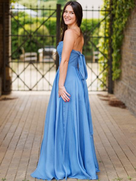 Abendkleid Frieda, taubenblau
