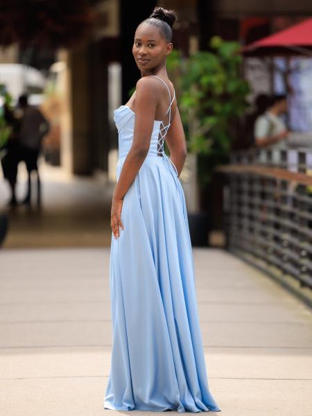 Satinkleid Isabella, hellblau