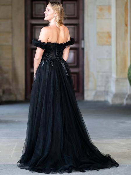 Ballkleid mit Tüll Varna, schwarz