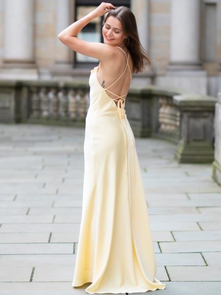 Satinkleid Celine, gelb