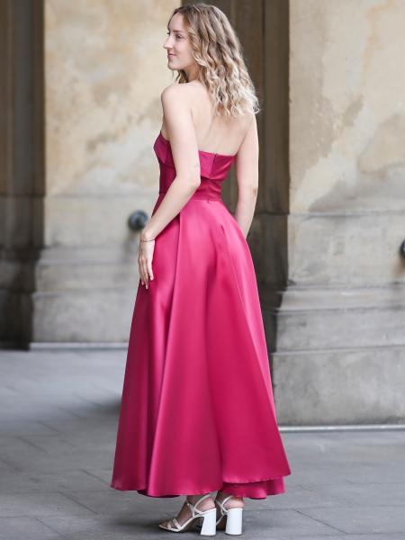 Abendkleid Midi Agnes, fuchsia