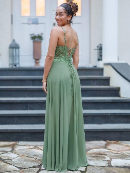 Abendkleid Loretta, olivgrün