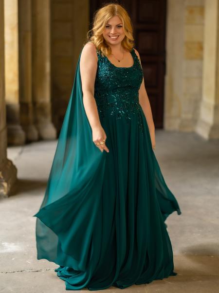 Abendkleid Greta, dunkelgrün