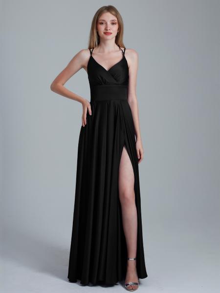 Satinkleid Coralie, schwarz