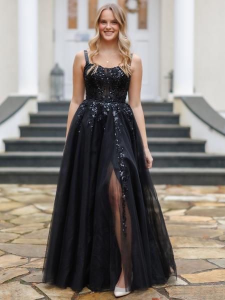 Ballkleid mit Tüll Mailinka, schwarz