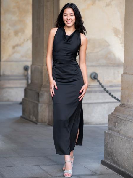 Satinkleid Kiana, schwarz