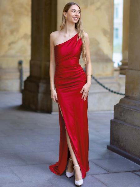 Satinkleid Anastasja, weinrot