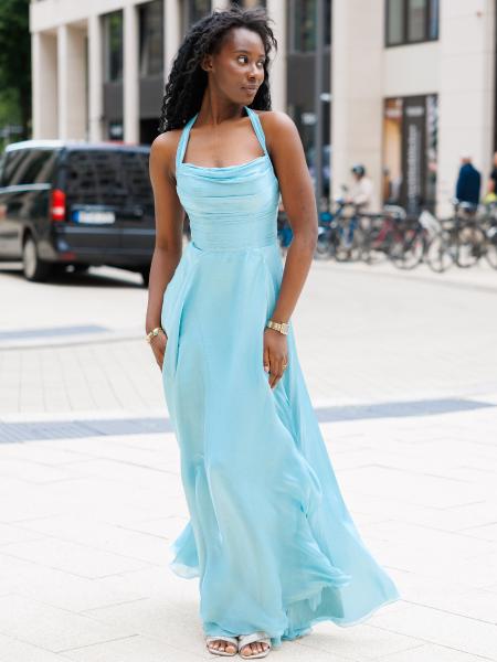 Abendkleid Frieda, salbeigrün