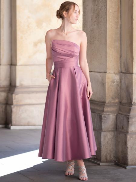 Abendkleid Midi Enya, rosa
