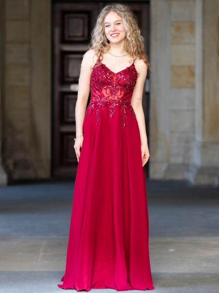Abendkleid Iselda, weinrot