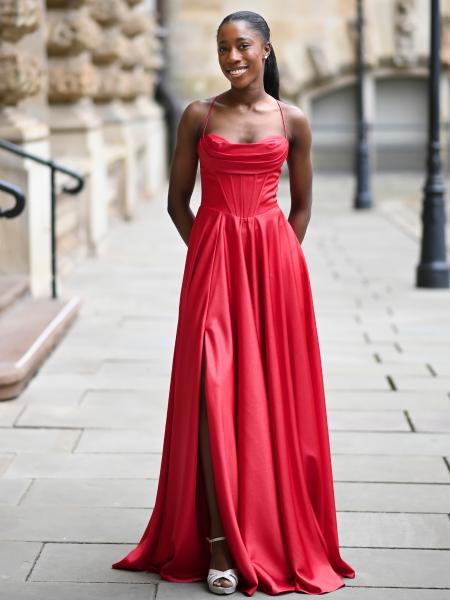 Satinkleid Isabella, rot