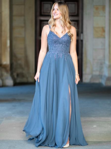 Abendkleid Lorena, graublau