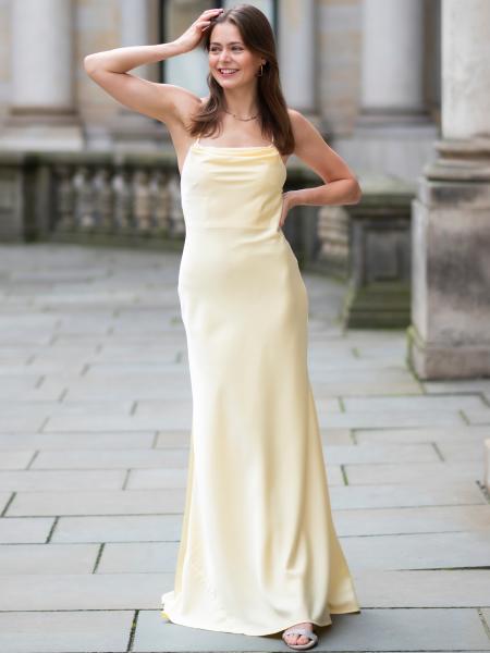 Satinkleid Celine, gelb