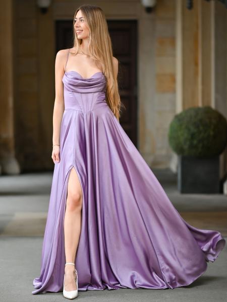 Satinkleid Isabella, flieder