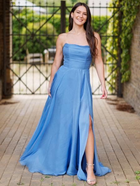 Abendkleid Frieda, taubenblau
