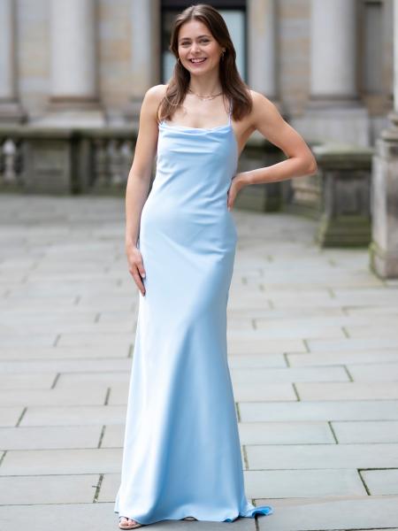 Satinkleid Celine, hellblau